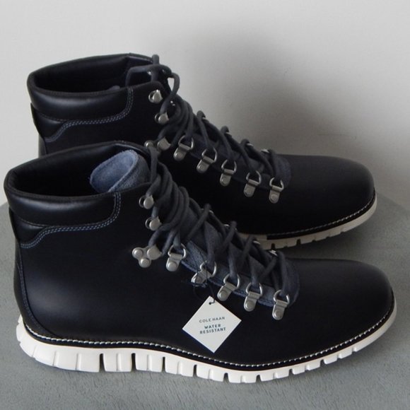 NIB Cole Haan ZEROGRAND Waterproof Hiker Boots Black Ivory Outsole Various Sizes - Picture 1 of 7